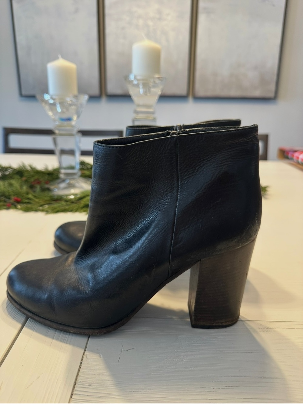 Prada leather booties